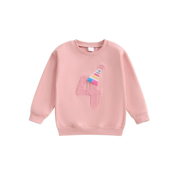 BemeyourBBs Toddler Baby Girl Birthday Sweatshirts Outfits 1 2 3 4 5 6 7 Years Old Birthday Clothes Letter Embroidery Long Sleeve Crewneck Sweater Shirt Pullovers Spring Fall Winter Tops