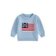 thumbnail image 1 of BemeyourBBs Toddler Baby Girl Boy 4th of July Outfit Spring Fall Winter Knit USA Flag Sweater Patriot Independent Day Clothes Newborn Infant Long Sleeve Crewneck Warm Sweaters Jumper Pullover Top, 1 of 9