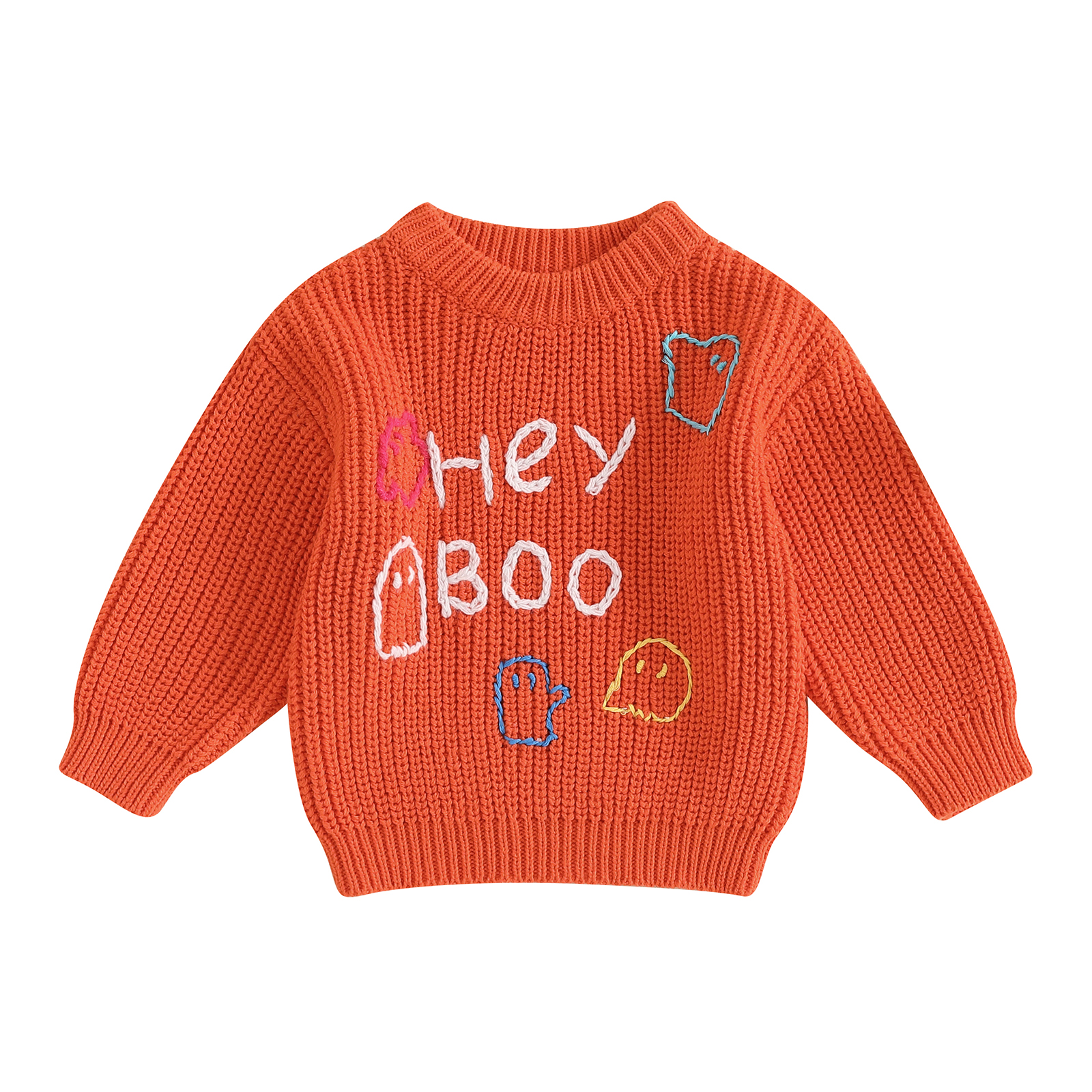 BemeyourBBs Toddler Baby Girl Boy Halloween Sweater Knit Chunky Pumpkin