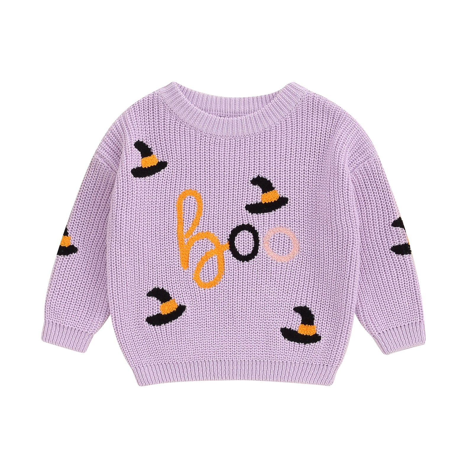 BemeyourBBs Toddler Baby Girl Boy Halloween Sweater Knit Chunky Pumpkin