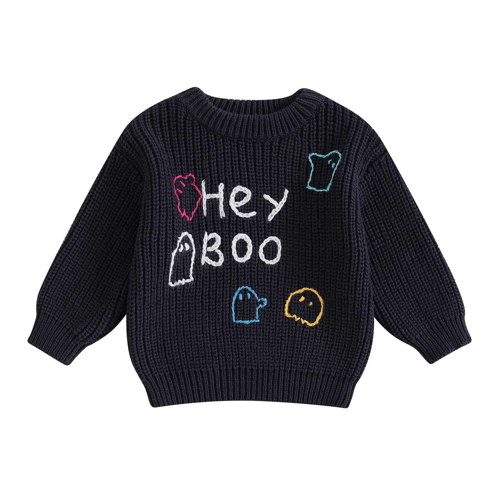 BemeyourBBs Toddler Baby Girl Boy Halloween Sweater Knit Chunky Pumpkin