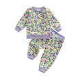 thumbnail image 1 of BemeyourBBs Toddler Baby Girl Boy Mardi Gras Outfit Carnival Spring Fall Winter Clothes Camouflage Long Sleeve Sweatshirt with Pants Set, 1 of 9