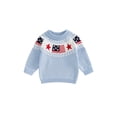 thumbnail image 1 of BemeyourBBs Toddler Baby Girl Boy Patriotic American Flag Sweater 4th of July Outfits Crewneck Long Sleeve Stars Pullover Warm Knit Sweaters Tops Spring Fall Winter Clothes, 1 of 9