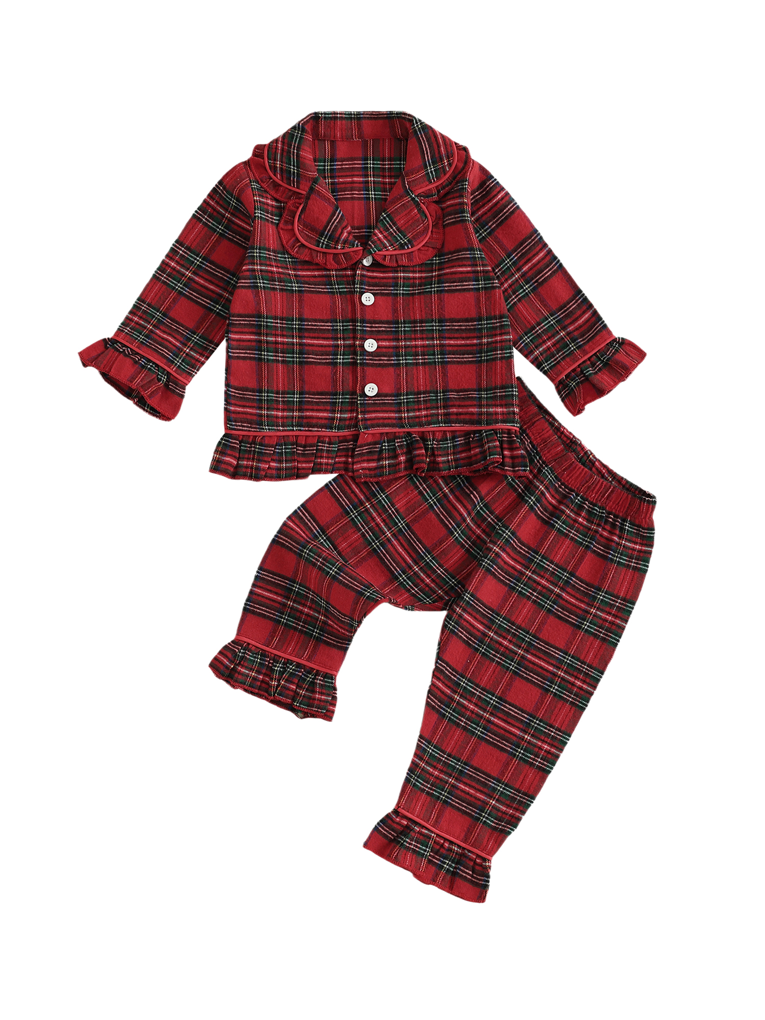 BemeyourBBs Toddler Baby Girl Christmas Red Plaid Pajamas Set Pjs ...