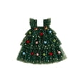 thumbnail image 1 of RUINIXCW Toddler Baby Girl Christmas Tree Dress Outfit Kids Girl Flying Sleeve Poms Decor Shinny Star Tutu Tulle Dress Little Girls Summer Fall Cake Smash Party Dress, 1 of 9