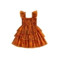 thumbnail image 1 of BemeyourBBs Toddler Baby Girl Halloween Dress Outfit Kids Girl Fall Smocked Dress Flying Sleeve Ghost Bat Maple Leaves Printed Tutu Tulle Dress Little Girls Summer Fall Cake Smash Party Dress, 1 of 9