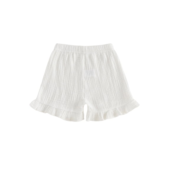 BemeyourBBs Toddler Baby Girl Ruffle Shorts 6 12 18 24 Months 2 3 4 Years Cotton Solid Color Elastic Waist Bloomers Casual Infant Summer Shorts