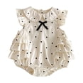 thumbnail image 1 of BemeyourBBs Toddler Baby Girl Summer Clothes Polka Dot Printed Bubble Romper 3 6 12 18 24 Months 2 3 Years Cute Flying Sleeve Doll Collar Ruffled Bodysuit Jumpsuit Playsuit, 1 of 2