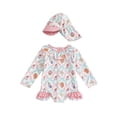 thumbnail image 1 of BemeyourBBs Toddler Baby Girl Swimsuit Infant Bathing Suit One-Piece Swimsuits with Sun Hat Set Long Sleeve Rash Guard Swimwear Marine Animal Zipper Summer Beach Wear, 1 of 9