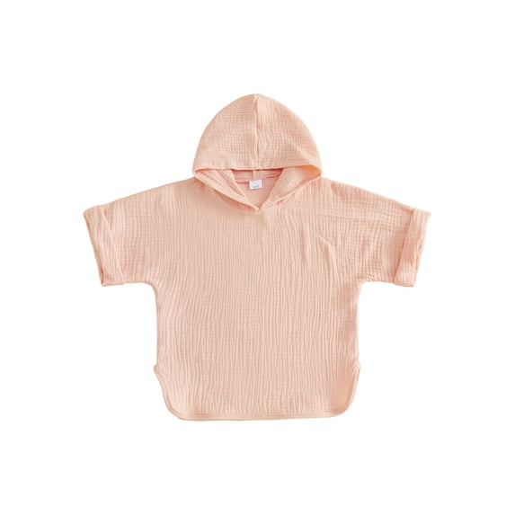 BemeyourBBs Toddler Baby Girls Boys Swim Cover Up Swimwear Poncho Kids Cotton Gauze Swimsuit Coverup Beach Bathing Suit Bathing Robe Short Sleeve Hooded Coverups Beachwear Wrap