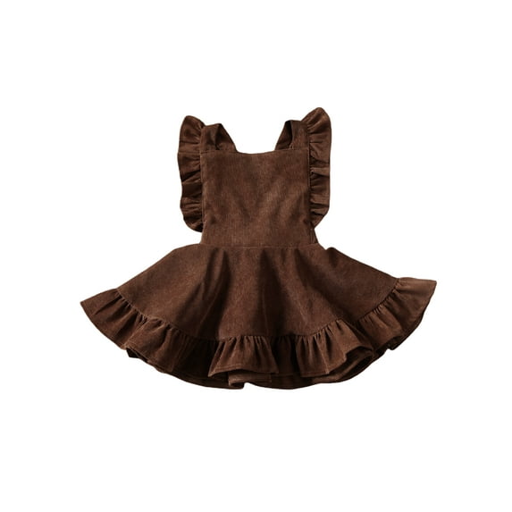 BemeyourBBs Toddler Baby Girls Corduroy Dress Vintage Infant Christmas Skirt Holiday Dress Ruffled Casual Dress Summer Fall Winter Spring Outfit Baby Essantials Clothes