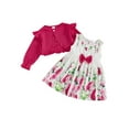 thumbnail image 1 of BemeyourBBs Toddler Baby Girls Sets Sleeveless Dress with Long Sleeve Cardigan, 1 of 9