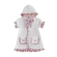 thumbnail image 1 of BemeyourBBs Toddler Baby Girls Swim Cover Up Swimwear Ruffle Poncho Kids Swimsuit Coverup Plaid Front Bow Beach Bathing Suit Bathing Robe Short Sleeve Hooded Coverups Beachwear Wrap with Pockets, 1 of 9
