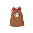 thumbnail image 1 of BemeyourBBs Toddler Baby Girls Thanksgiving Outfit Baby Girl Fall Thanksgiving Overall Dress Clothes Kids Turkey Embroidery Sleeveless Bows A-line Tank Dress 12 18 24 Months 2 3 4 5 Years, 1 of 9