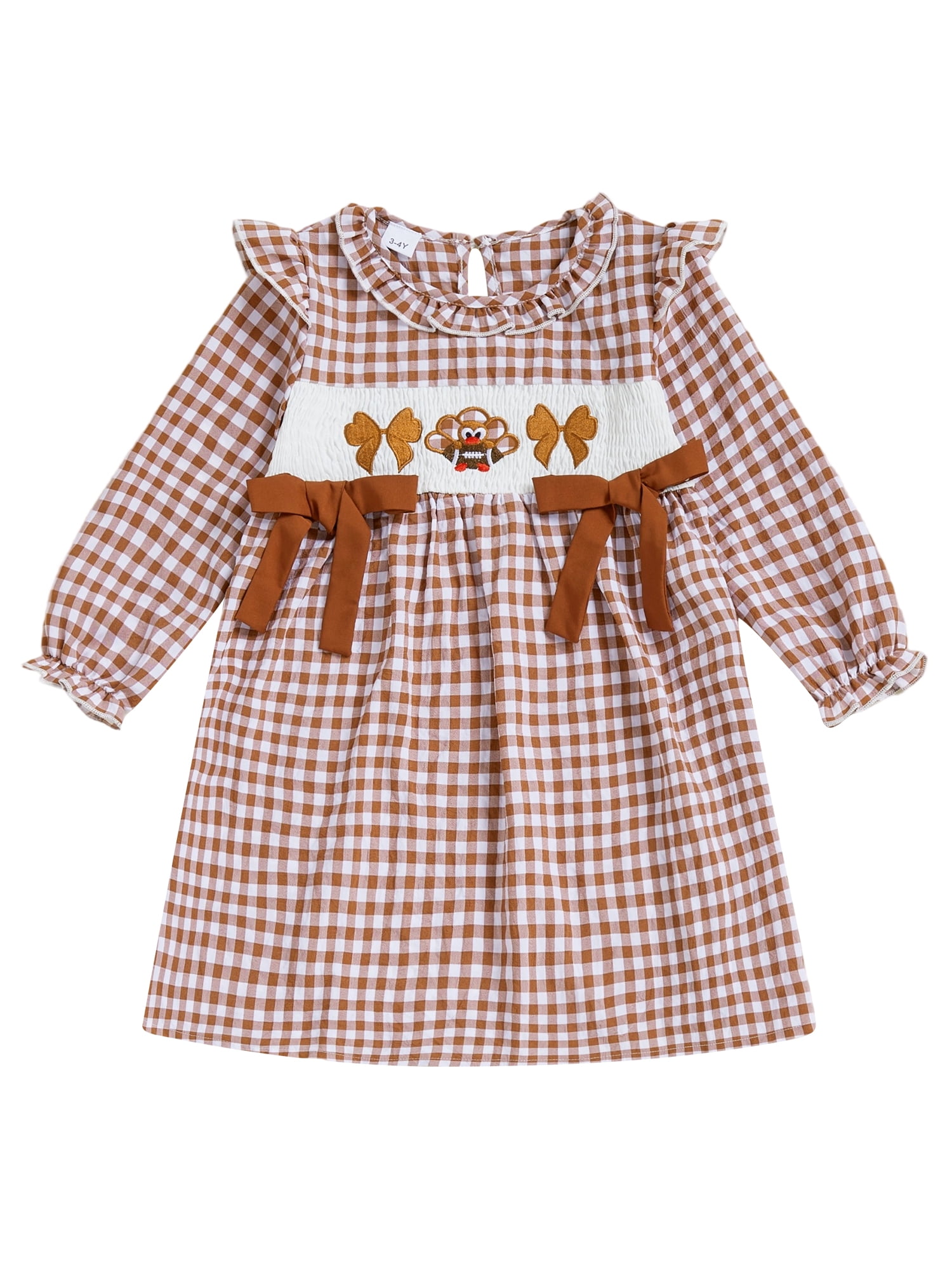 BemeyourBBs Toddler Baby Thanksgiving Outfit Kids Girls Smocked Dress Long Sleeve Crew Neck Plaid Embroidery Turkey Fall Dress Thanksgiving Clothes - Walmart.com BemeyourBBs Toddler Baby Thanksgiving Outfit Kids Girls Smocked Dress Long Sleeve Crew Neck Plaid Embroidery Turkey Fall Dress Thanksgiving Clothes - Walmart.com