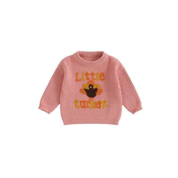 BemeyourBBs Toddler Baby Thanksgiving Sweater Turkey Letter Long Sleeve Knit Tops
