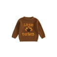 thumbnail image 1 of BemeyourBBs Toddler Baby Thanksgiving Sweater Turkey Letter Long Sleeve Knit Tops, 1 of 9