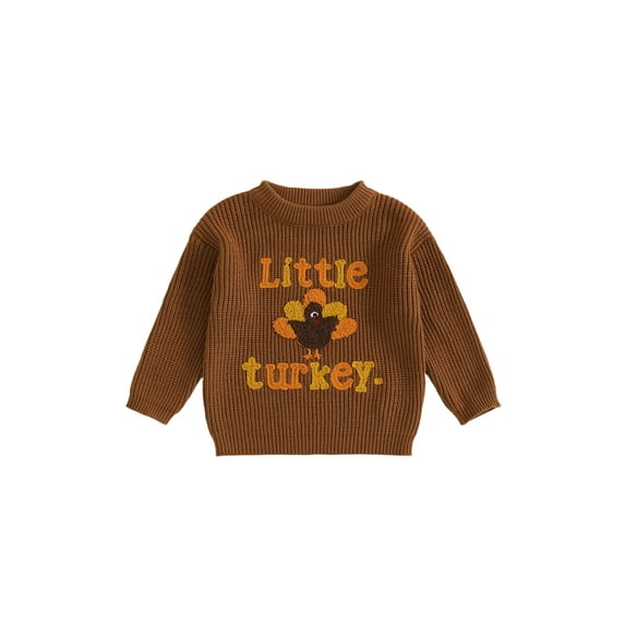 BemeyourBBs Toddler Baby Thanksgiving Sweater Turkey Letter Long Sleeve Knit Tops