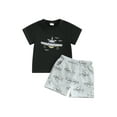 thumbnail image 1 of BemeyourBBs Toddler Boy Shorts Set Airplane Embroidered Short Sleeve Tops Shorts, 1 of 9
