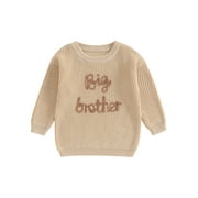 BemeyourBBs Toddler Boys Big Lil Brother Matching Sweater Outfits Baby Boy Fall Winter Spring Clothes Star Letter Crewneck Long Sleeve Knit Sweaters Tops