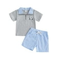 thumbnail image 1 of BemeyourBBs Toddler Boys Summer Outfits Golf Embroidery T-Shirts Shorts Set, 1 of 9