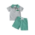 thumbnail image 1 of BemeyourBBs Toddler Boys Summer Outfits Golf Embroidery T-Shirts Shorts Set, 1 of 9