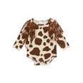 thumbnail image 1 of BemeyourBBs Western Baby Girls Clothes Newborn Baby Girls Cowgirl Outfit Fringe Bubble Rompers Cute Long Sleeve Cow Skin Print Tassel Bodysuit Playsuit, 1 of 9