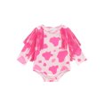 thumbnail image 1 of BemeyourBBs Western Baby Girls Clothes Newborn Baby Girls Cowgirl Outfit Fringe Bubble Rompers Cute Long Sleeve Cow Skin Print Tassel Bodysuit Playsuit, 1 of 9