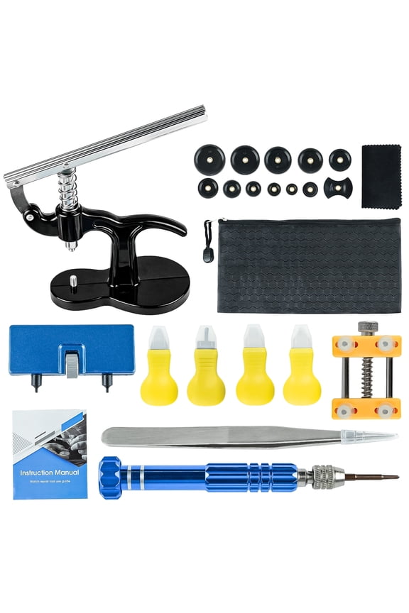 22Pcs Professional 6 in 1 Watch Repair Kit with Case Opener, Watch Press Tool & Back Remover, Watch Battery Replacement Tool Set for Home Watch Repair