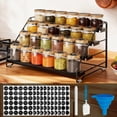 thumbnail image 1 of Bemico 4 Tier Spice Rack Spice Organizer for Cabinet, Adjustable Spice Holder Metal Seasoning Shelf for Countertop, Cupboard, Kitchen, 1 of 9