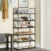 Shoe Rack hangend schoenenrek van hout bruin / goud