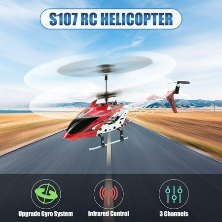 Bemico S107/S107G Mini RC Helicopter Phantom 3CH 3.5 Channel RC Toys with Gyro, Red