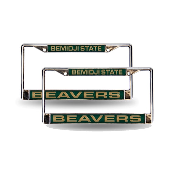 Bemidji State Beavers Chrome Metal Laser License Plate Frame - Set of 2 Frames