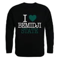 thumbnail image 1 of Bemidji State University I Love Crewneck T-Shirt, Black - Medium, 1 of 1