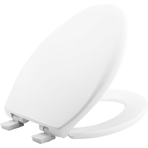 Bemis 1200E4390 Elongated Plastic Toilet Seat - Cotton White with STA-TITE