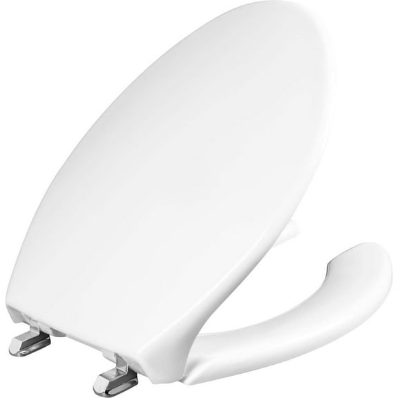 Bemis 1950SSTDG 000 Commercial Elongated Open-Front Toilet Seat with Dura Guard