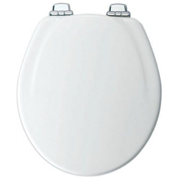 Bemis 26CHSLA 000 White Enamel Slow Close Benton Round Wood Toilet Seat