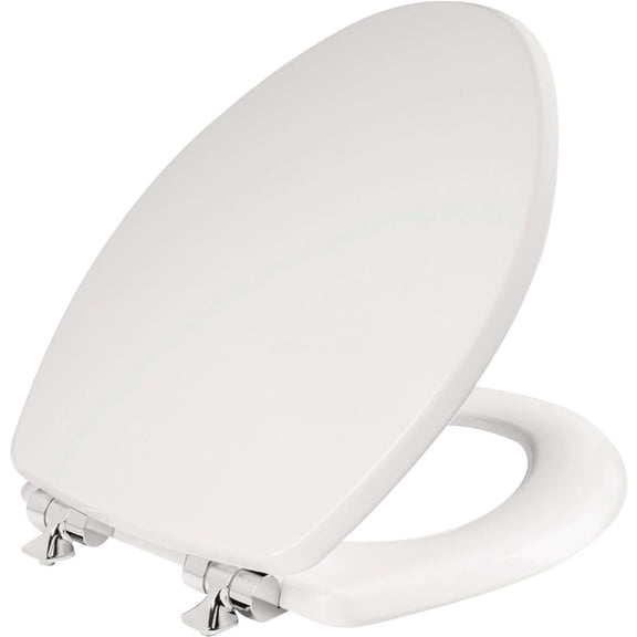 Bemis 26CHSLA 000 White Enamel Slow Close Benton Round Wood Toilet Seat