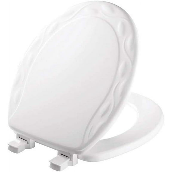 Bemis 34EC 000 Mayfair Commercial Round Plastic Seat, Closed Front with Cover, White