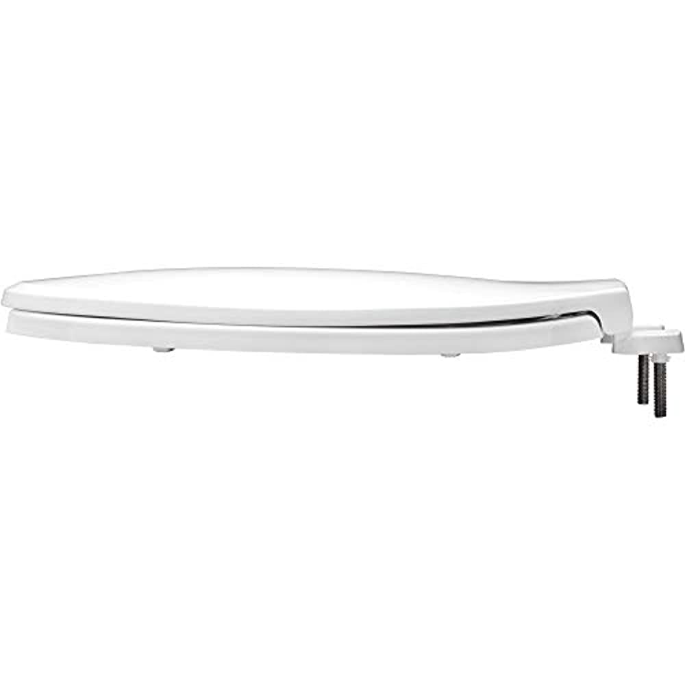 Bemis 7650T 000 JustLift Elongated Open Front Toilet Seat, White
