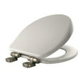 thumbnail image 1 of Bemis 9170NISL000 Alesio II 17-1/8 in. Molded Wood Residential Toilet Seat in Brushed Nickel, 1 of 2