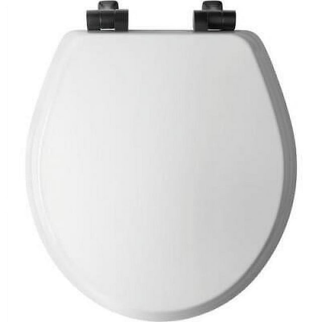 Bemis Benton Slow Close Round White Enameled Wood Toilet Seat