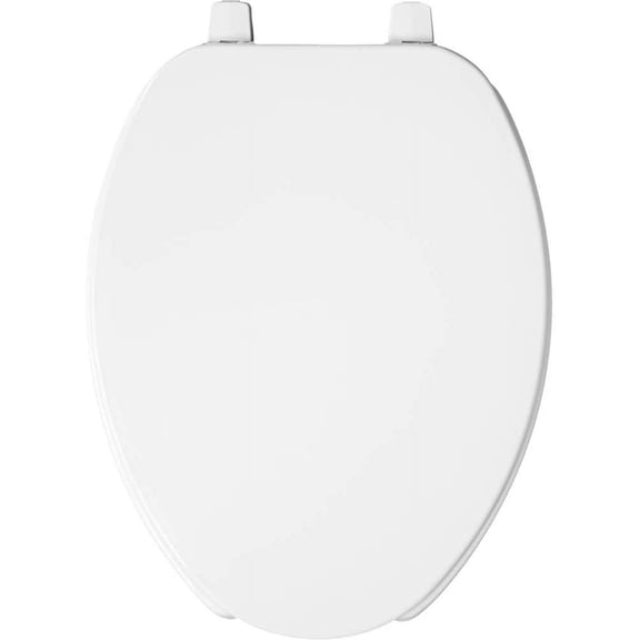 Bemis Commercial Duty Plastic White Elongated Toilet Seat