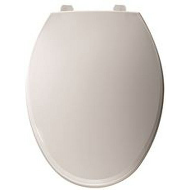 Bemis Elongated Hospitality Plastic Toilet Seat in White with STATITE