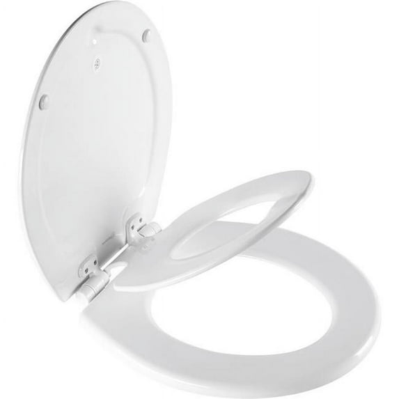Bemis Manufacturing 485E4 000 Closet Round Seat with Built-N Potty, White