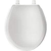 Mayfair Round White Plastic Toilet Seat with Cover