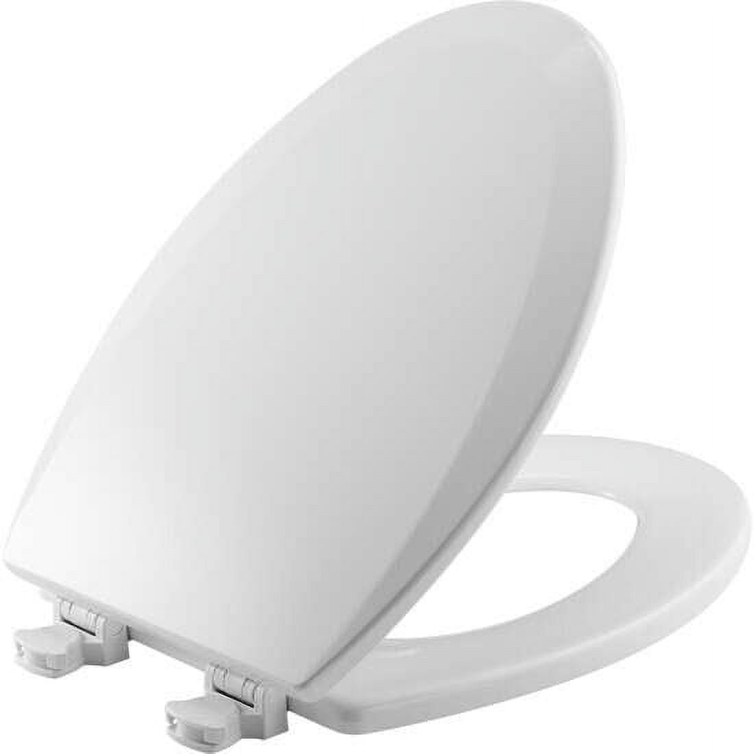 Bemis Residential Molded Wood Toilet Seat in White with Easy-Clean Hinges