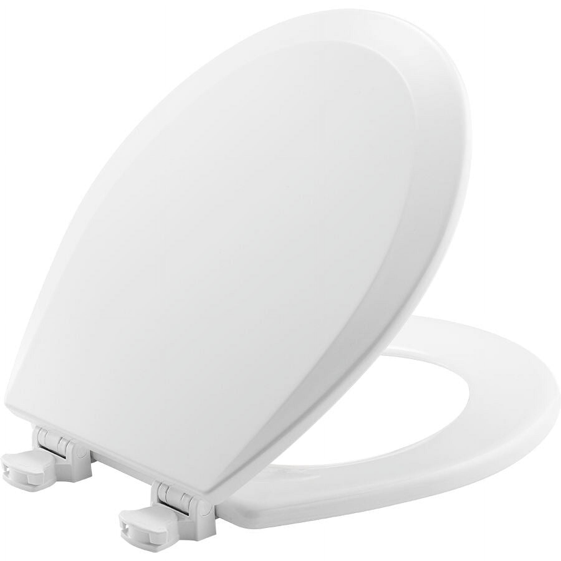 Bemis Round Enameled Wood Toilet Seat in Cotton White with Easy•Clean ...