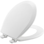 Bemis Round Enameled Wood Toilet Seat in White with Easy·Clean Hinge