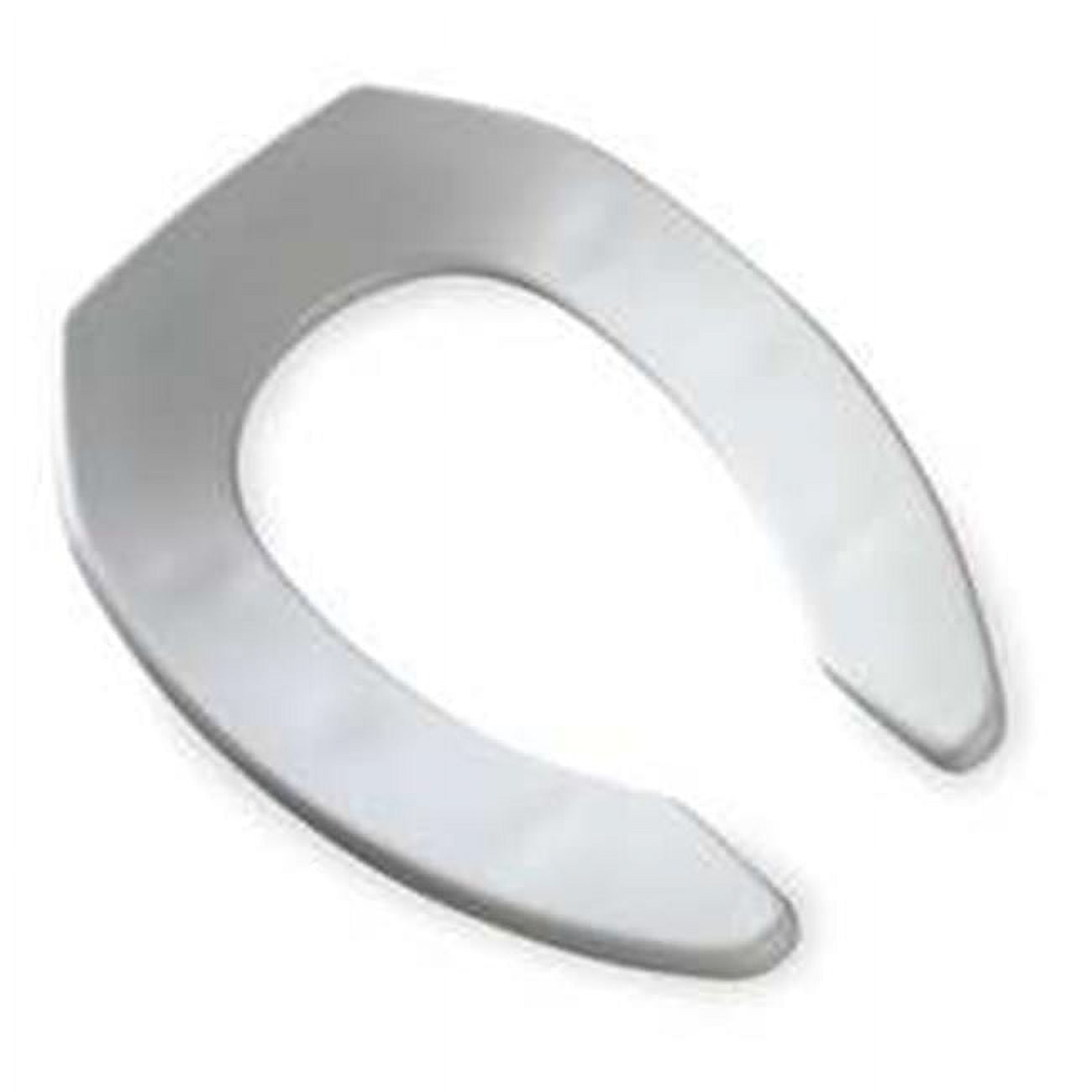 White Plastic Elongated Open Front Raised Toilet Seat
